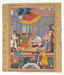 Interior of a Courtyard with Figures, early 17th century. Creator: Unknown