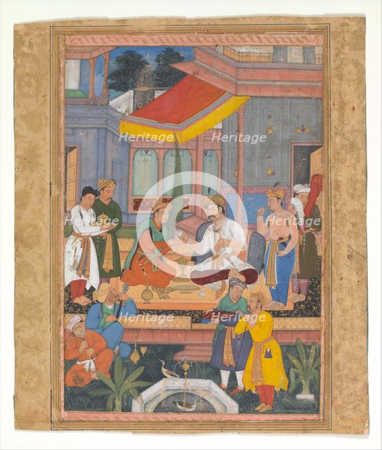 Interior of a Courtyard with Figures, early 17th century. Creator: Unknown.