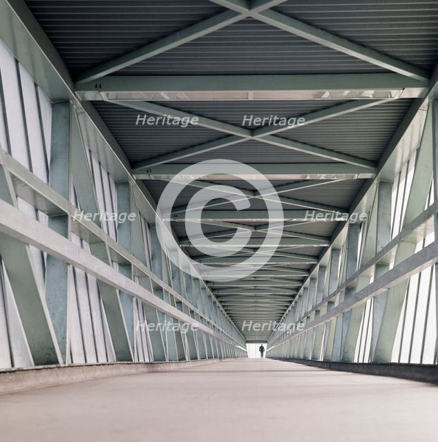 Interior of a covered footbridge at the London Docks, 1965. Artist: John Gay.