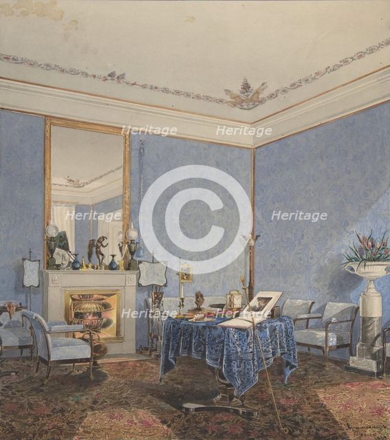 Interior of a Drawing Room, 1838. Creator: Anon.