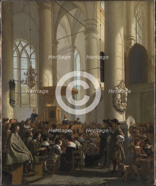 Interior of a Dutch Church, 1659. Creator: Rutger van Langevelt.