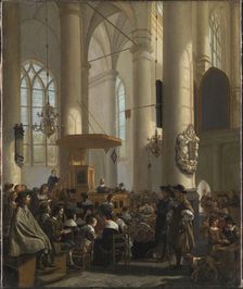 Interior of a Dutch Church, 1659. Creator: Rutger van Langevelt