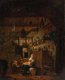 Interior of a Dutch Farm Cottage, 1631-1677. Creator: Thomas Wijck