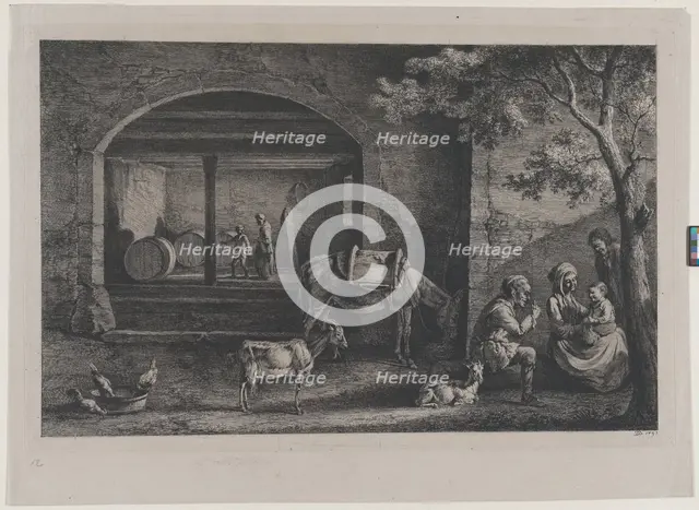 Interior of a Farm at Saint-Jean-de-Touslas, 1793. Creator: Jean-Jacques de Boissieu.