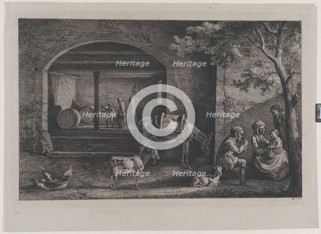 Interior of a Farm at Saint-Jean-de-Touslas, 1793. Creator: Jean-Jacques de Boissieu.