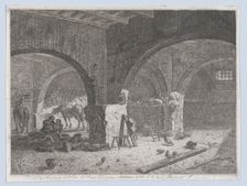 Interior of a Farm with Lovers, 1787., 1787. Creator: Anon
