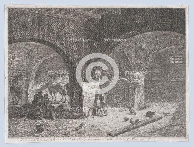 Interior of a Farm with Lovers, 1787., 1787. Creator: Anon.