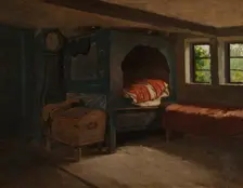 Interior of a Farmer's Cottage in Skåne. Creator: Jacob Kulle
