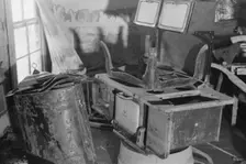 Interior of a farmhouse near Ridgeley, Tennessee, after the 1937 flood waters..., 1937. Creator: Walker Evans
