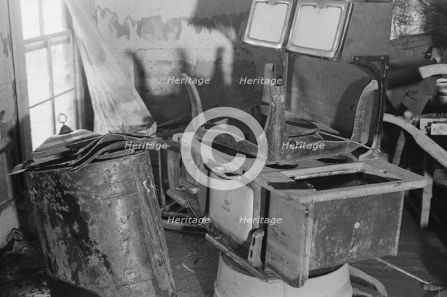 Interior of a farmhouse near Ridgeley, Tennessee, after the 1937 flood waters..., 1937. Creator: Walker Evans.