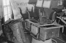 Interior of a farmhouse near Ridgeley, Tennessee, after the 1937 flood waters..., 1937. Creator: Walker Evans