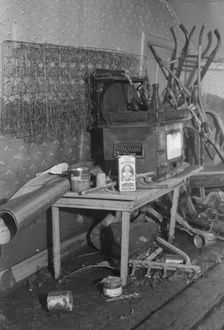 Interior of a farmhouse near Ridgeley, Tennessee, after the 1937 flood waters had subsided, 1937. Creator: Walker Evans