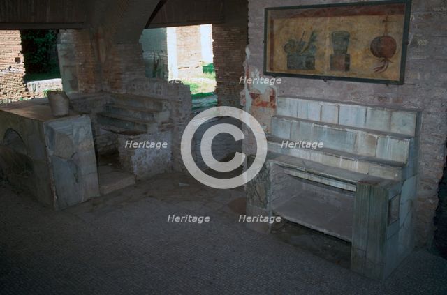 Interior of a food-shop in the Roman city of Ostia, 2nd century. Artist: Unknown