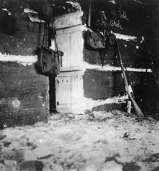 Interior of a German dugout, World War I, c1914-c1918. Artist: Nightingale & Co