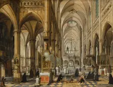 Interior of a Gothic Cathedral, 1612. Creator: Paul Vredeman de Vries