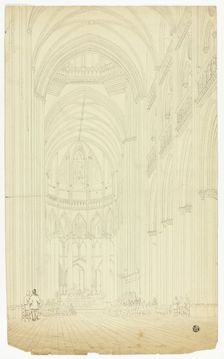 Interior of a Gothic Cathedral, n.d. Creator: Unknown