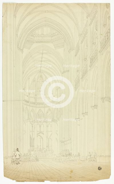 Interior of a Gothic Cathedral, n.d. Creator: Unknown.