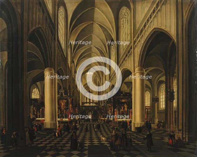 Interior of a Gothic Church, 1610. Creators: Peeter Neeffs the Elder, Hieronymus Francken II.