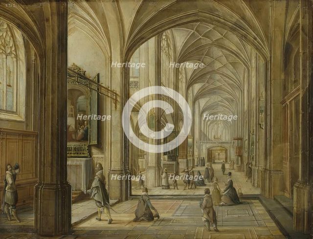 Interior of a Gothic Church, 1615. Creator: Hendrik van Steenwyck.