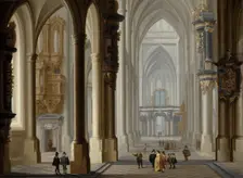 Interior of a Gothic Church, 1641. Creator: Dirck van Delen