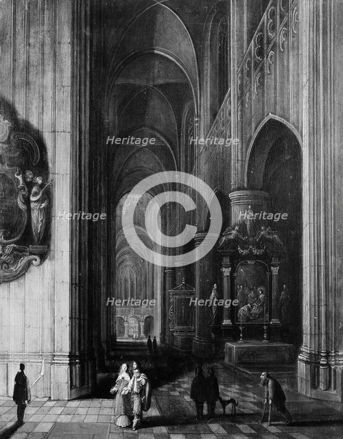 Interior of a Gothic Church at Night, ca. 1660. Creator: Pieter Neefs.