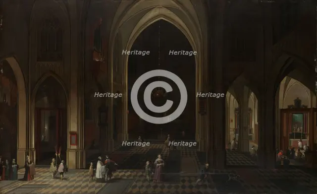 Interior of a Gothic Church at Night Looking East, 1636. Creator: Peeter Neeffs the Elder.