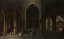 Interior of a Gothic Church at Night Looking East, 1636. Creator: Peeter Neeffs the Elder