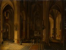 Interior of a Gothic Church by Candlelight, c1646-1652. Creators: Peeter Neeffs the Younger, Bonaventura Peeters I