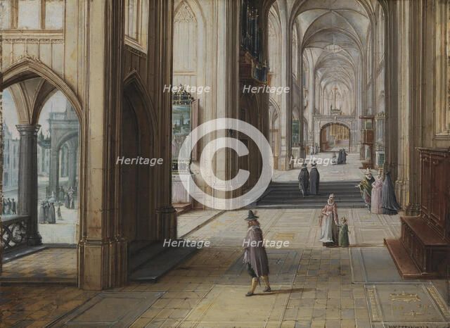 Interior of a Gothic Church Looking East, 1609. Creator: Hendrik van Steenwyck.