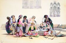 Interior of a harem, Cairo, Egypt, mid 19th century. Creator: A Margaretta Burr