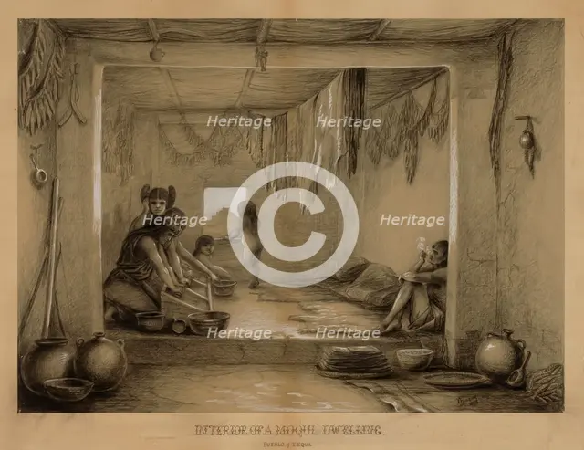 Interior of a Hopi Dwelling, late 19th-early 20th century. Creator: William H. Jackson.