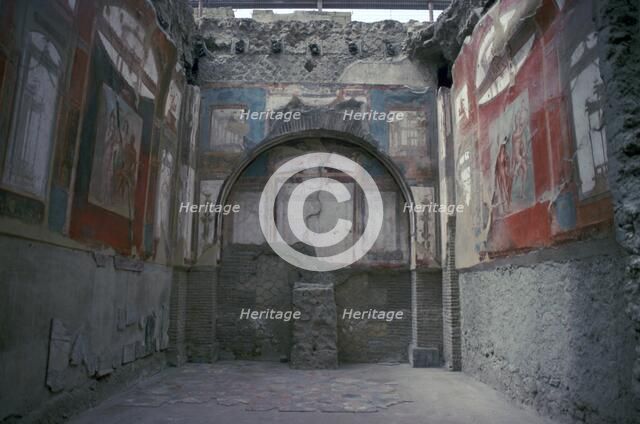 Interior of a house in the Roman town of Herculaneum, 1st century. Artist: Unknown