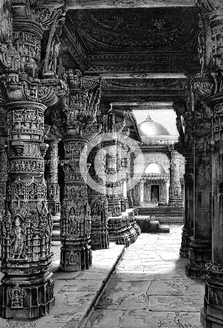 Interior of a Jaina Temple, Mount Abu, Rajasthan, India, 1895. Artist: Unknown