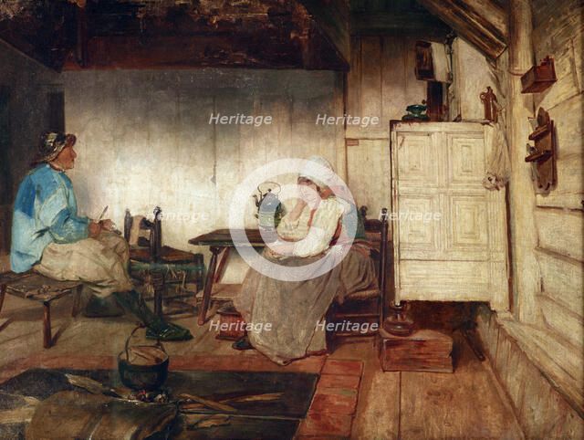 Interior of a Marken fisherman's cottage,  c1871. Creator: Petrus van der Velden.