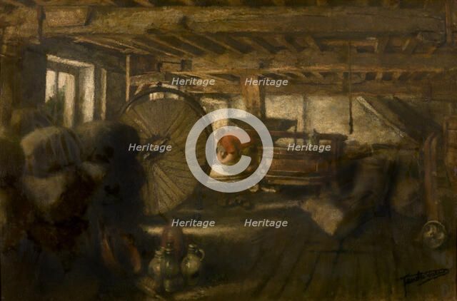 Interior of a Mill, c1860-1900. Creator: Jan Stobbaerts.