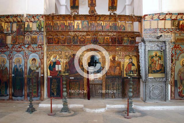 Interior of a monastery church, North Cyprus.