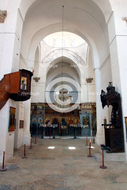 Interior of a monastery church, North Cyprus. Creator: Peter Thompson.