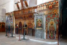 Interior of a monastery church, North Cyprus. Creator: Peter Thompson