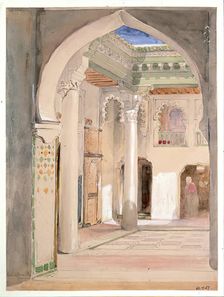 Interior of a Moorish House, 1825-1849. Creator: William Allan