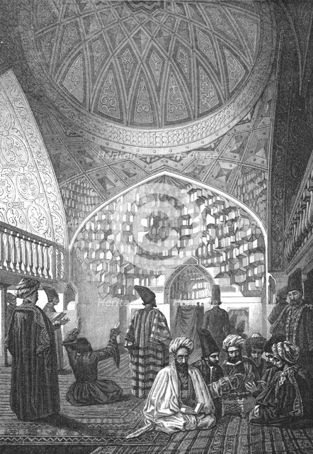 ''Interior of a Mosque in Turkestan; Notes on Western Turkistan', 1875. Creator: Unknown.