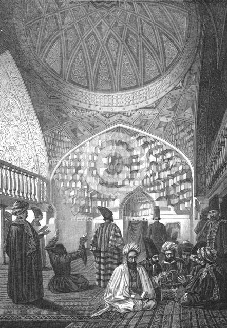 ''Interior of a Mosque in Turkestan; Notes on Western Turkistan', 1875. Creator: Unknown.