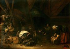 Interior of a Peasant Hut, 1634. Creator: Herman Saftleven the Younger