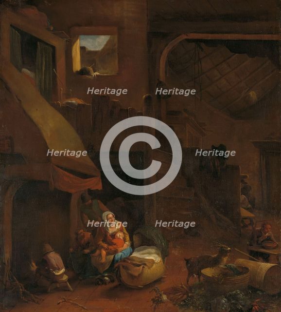 Interior of a peasant hut, 1650-1693. Creator: Hendrik Mommers.