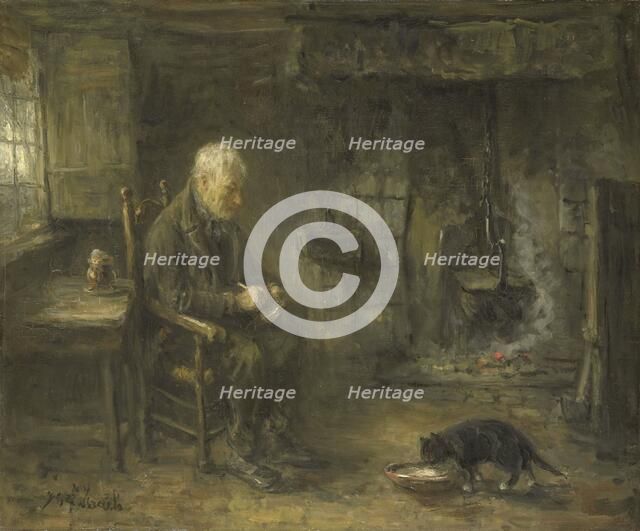 Interior of a Peasant Hut, c.1882. Creator: Jozef Israels.