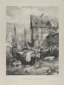 Interior of a Port, 1833., 1833. Creator: Eugene Isabey