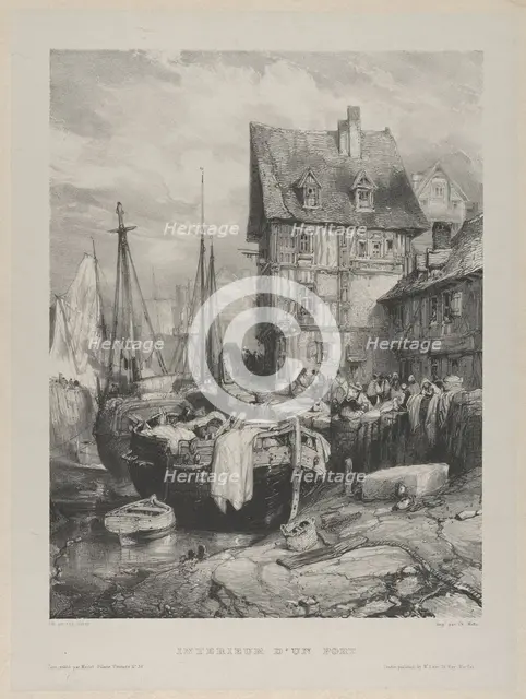 Interior of a Port, 1833., 1833. Creator: Eugene Isabey.