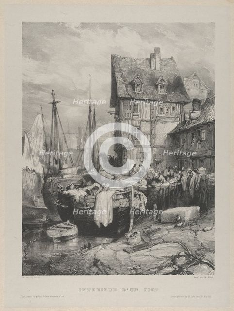 Interior of a Port, 1833., 1833. Creator: Eugene Isabey.