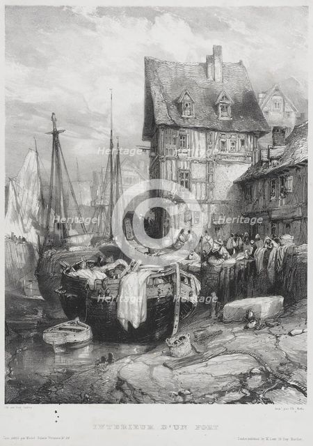Interior of a Port, 1833. Creators: Thomas McLean, Eugene Isabey.