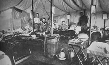 Interior of a Portland field hospital during the Boer War in South Africa, 1900. Artist: Anthony Bowlby