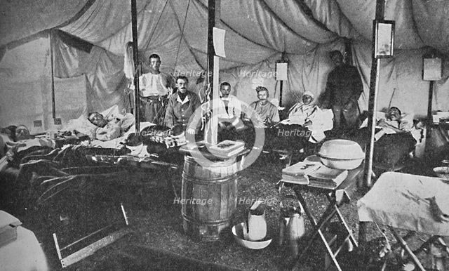 Interior of a Portland field hospital during the Boer War in South Africa, 1900. Artist: Anthony Bowlby.